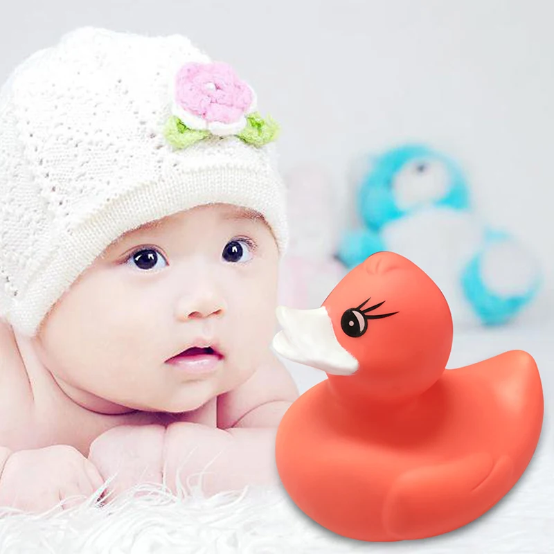 4 шт. оранжевые и синие Игрушки для ванны с рисунком утки ресниц мамы дочки детей