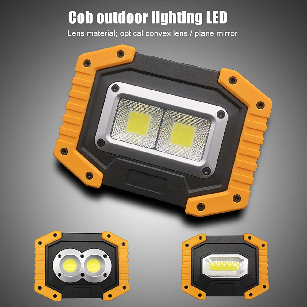 저렴한 100W LED 휴대용 스포트 라이트 야외 작업 캠핑 조명 방수 홍수 조명 슈퍼 밝은 다기능 USB 충전식