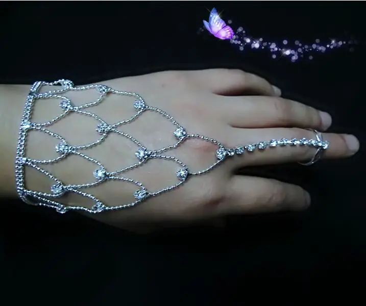 Новые модные латинские серебряные женские танцевальные перчатки с цепочкой charn