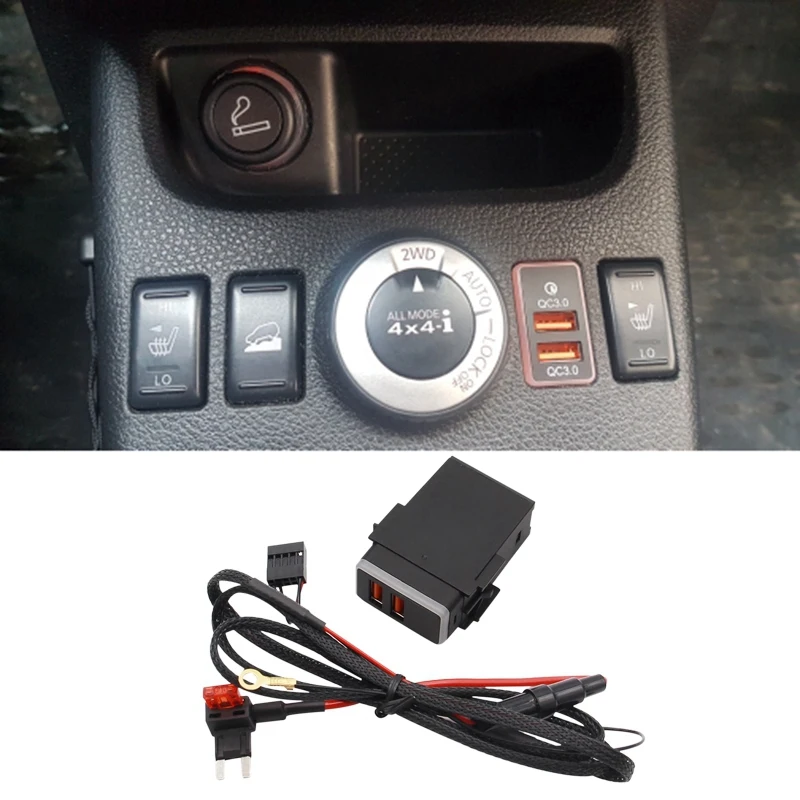 

Автомобильное зарядное устройство с двумя USB-портами, USB-разъем для зарядки для Nissan Qashqai Tiida X-Trail Teana Titan