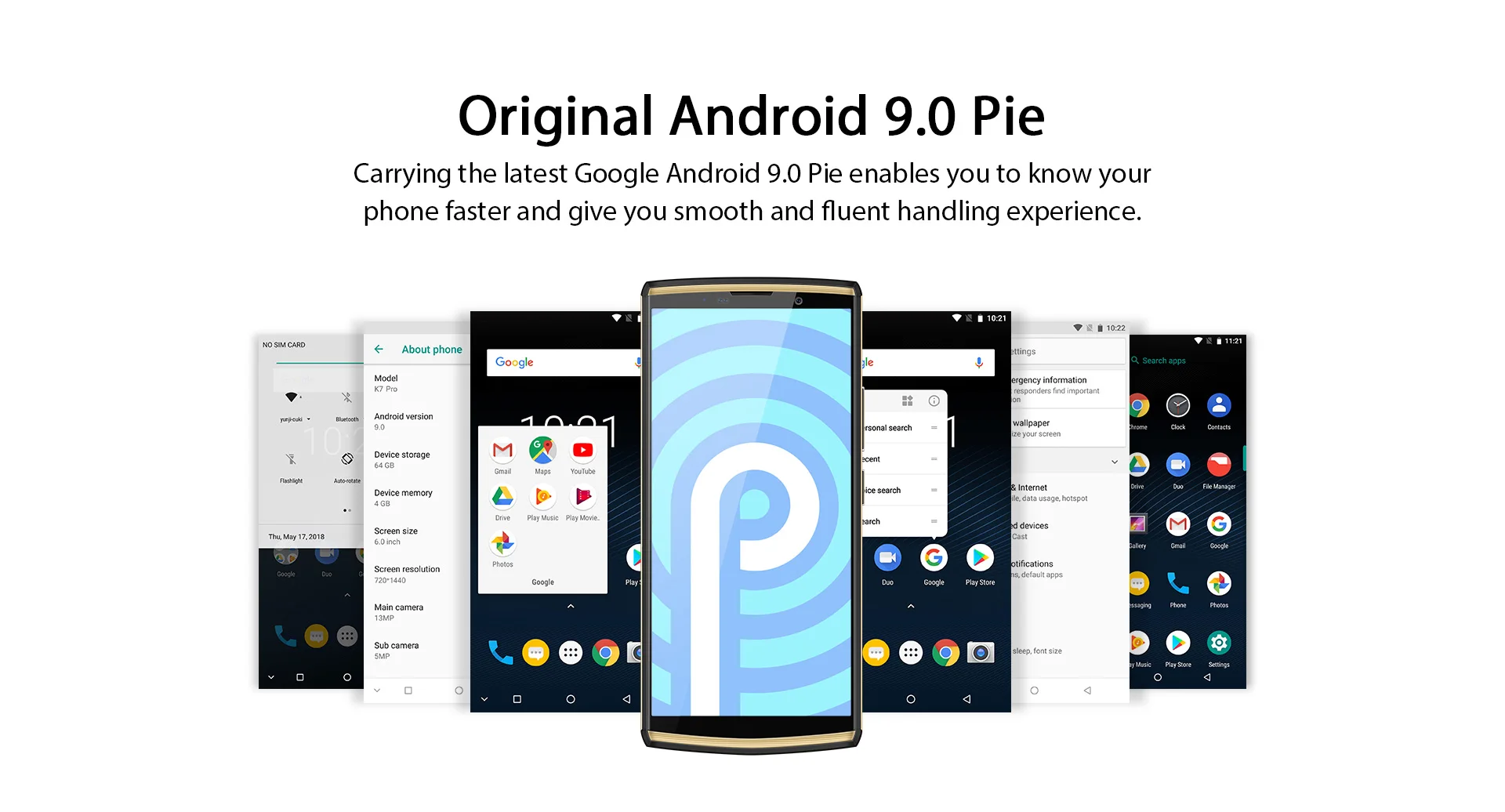 OUKITEL K7 Pro Смартфон Android 9,0 9В/2A мобильного телефона MT6763 Octa Core, 4G, Оперативная память 64G Встроенная память 6," FHD+ 18:9 10000 мАч, определение отпечатка пальца