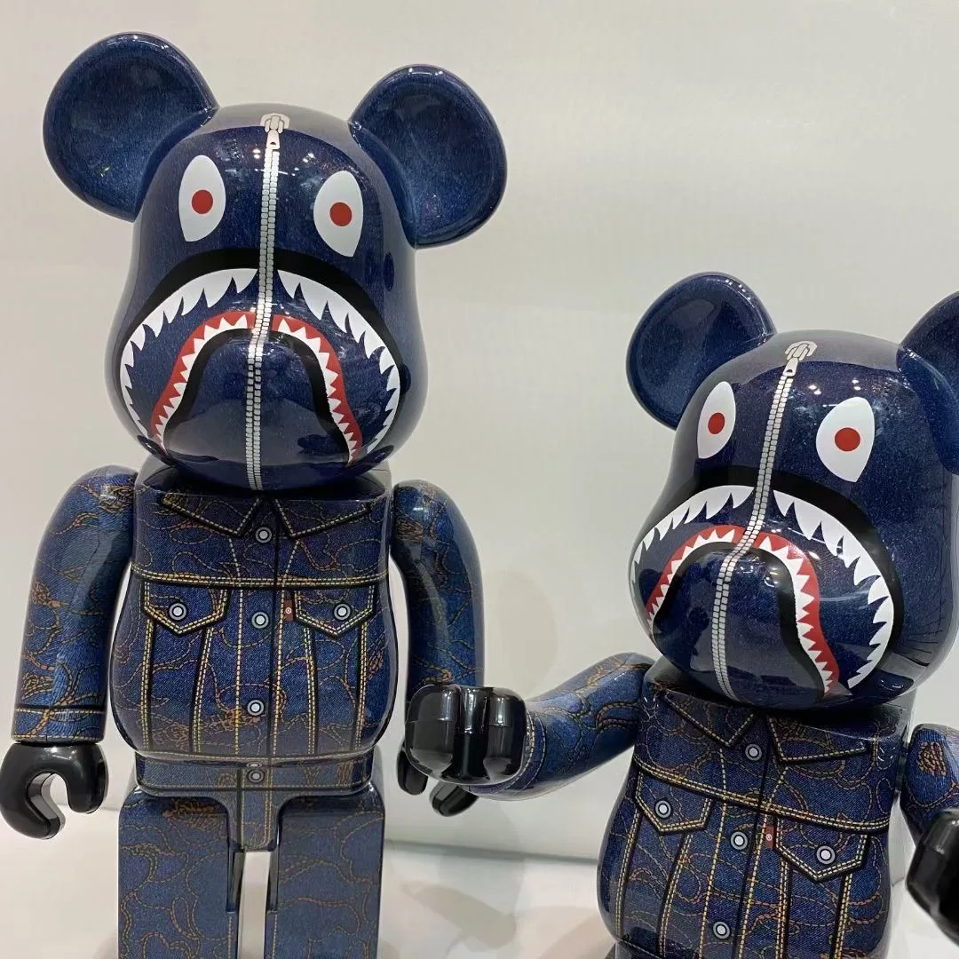 

New Sell Bearbricklys 400% 28cm Shark Pvc Action Figures Blocks Bear Doll Decoration Models Friends Toys Christmas Gift Kaw
