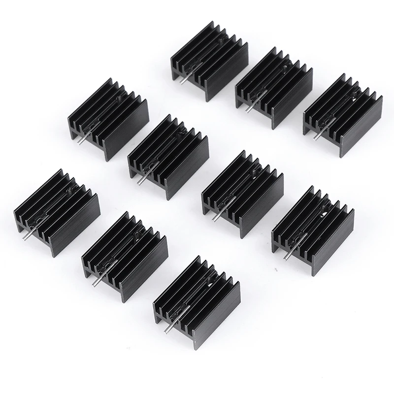 

10Pcs/Lot 20mmx15mmx11mm Black Aluminum Heat Sink For TO-220 Triode