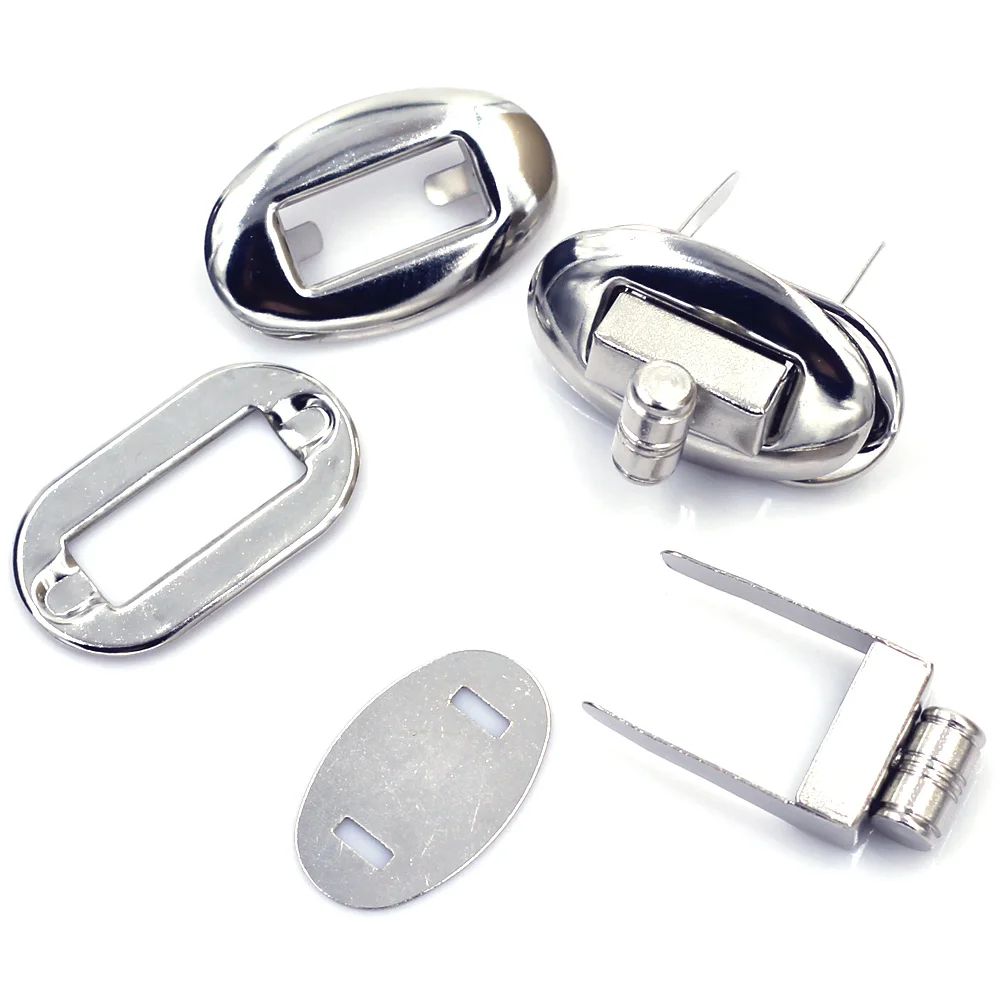 50 Sets Kiss Clasps Twist Turn Lock Oval Alloy Frame Silver Tone Hardware Retro Leather Purse Luggage Bag DIY Accessories 32mm