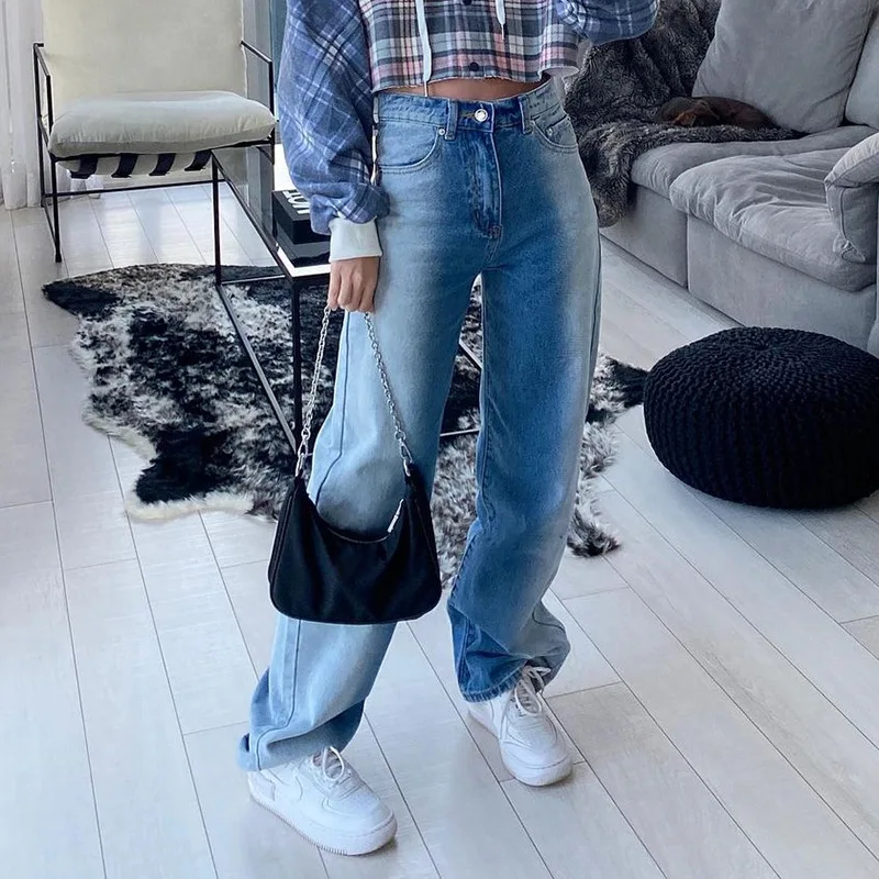 

Женские брюки, градиентные джинсы, женские мешковатые джинсы с высокой талией для мам, женские брюки оверсайз, уличная одежда, женские брюки...