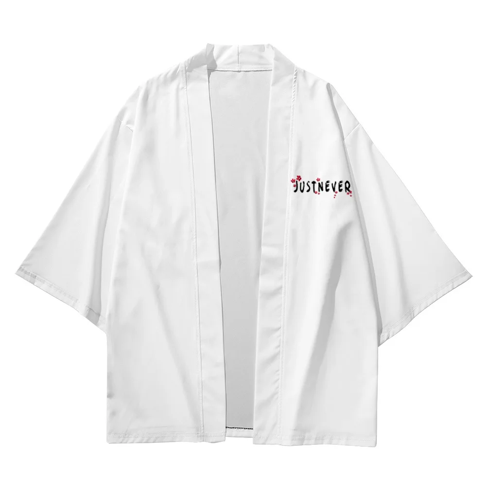 

Samurai Japanese Cosplay Haori Men White Crane Print Kimono And Pant Traditional Clothing Asian Clothes Kimono Cardigan