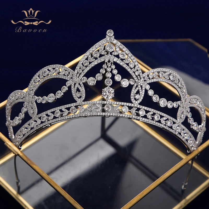 Женская королевская принцесса полный циркон невесты диадемы кристаллы циркона