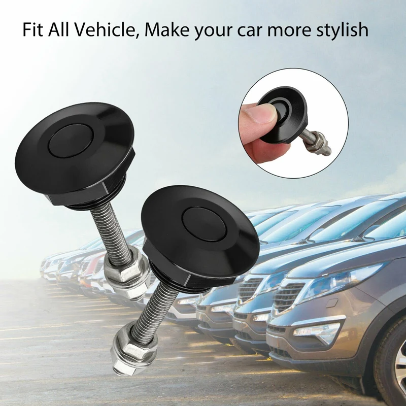 

4Pcs Quick Release Push Hood Latch Button Car Pin Bonnet Lock Bumper Clip Latches