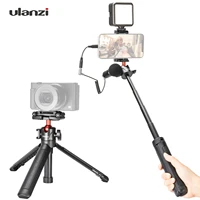 ulanzi mini photo studio phone camera tripod handle grip with phone clip cold shoe mount ball head 14 inch screw for lightmic