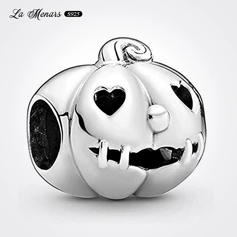 

La Menars Halloween Pumpkin Monster Bead Genuine Silver Plating Women Jewelry Making Fit Original Pandora Charm Bracelet