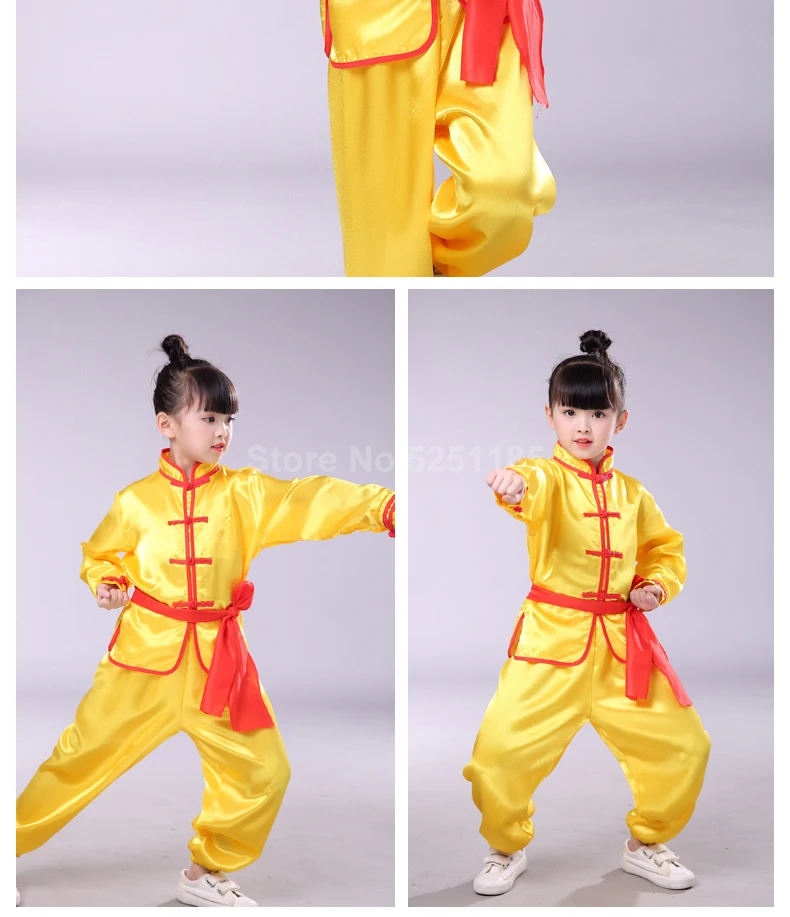 Детские единоборства, традиционный китайский Hanfu ушу кунг-фу форма, спортивный костюм Тай Чи топы, штаны Костюмы комплект Косплэй костюм