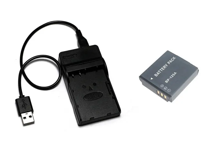 Белый IA-BP125A, IABP125A, BP125A батарея+ USB зарядное устройство для SAMSUNG HMX-QF20, HMX-QF30, HMX-QF300, HMX-M20, HMX-Q10, HMX-Q20, HMX-Q100, Q130, T10 - Цвет: Белый