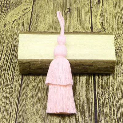 Pink 12 см длинная хлопковая кисточка 2 слоя дизайн цветная кисточка для поделок телефон подвеска брелок подвесной мешок украшение одежды 1 шт - Цвет: Pink