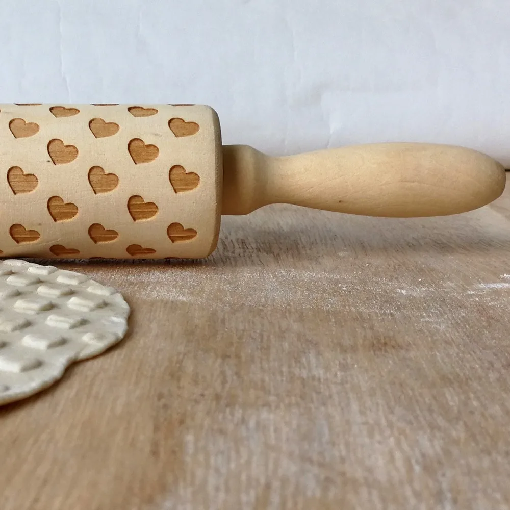 35x4 5 см деревянная ручная Скалка Love Heart Rolling Pin резьба рельефная палочки для