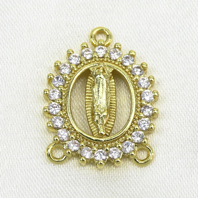 

10 Pcs Three hole Connector charms Gold Zircon charms Jewelry Accessories Jewelry pendants for necklace making 8602
