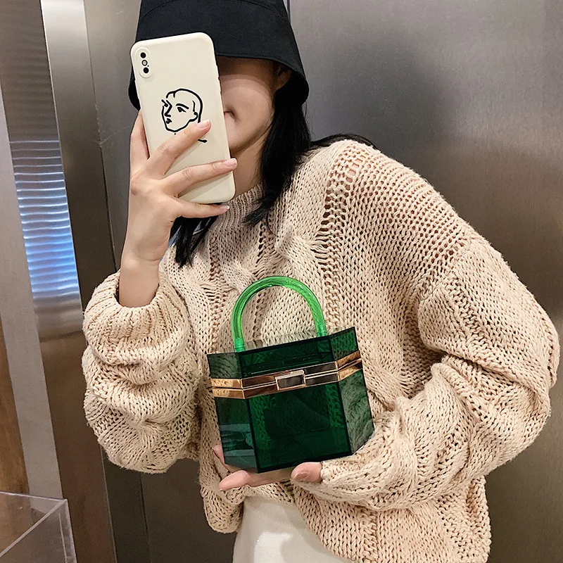 

Акриловая прозрачная сумка, стильные кошельки и сумочки для женщин вечерние вечерняя сумка-клатч, простая Женская трендовая дизайнерская с...