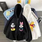 Милые толстовки на молнии с изображением девушек, семьи Диснея, Микки Маус, Дональд Дак, Стич, Винни-Пух, тигр, король льва, олень, Бэмби, пальто с принтом