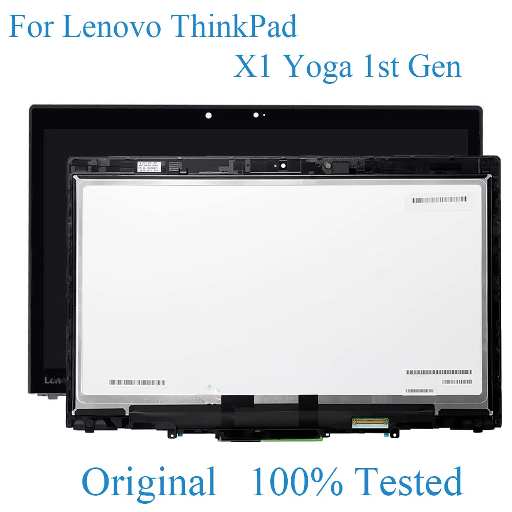 

ЖК-дисплей для Lenovo ThinkPad X1 Yoga 1-го поколения 20FQ 20FR 14-дюймовый FHD WQHD ЖК-дисплей сенсорный экран дигитайзер в сборе 00UR189 00UR190