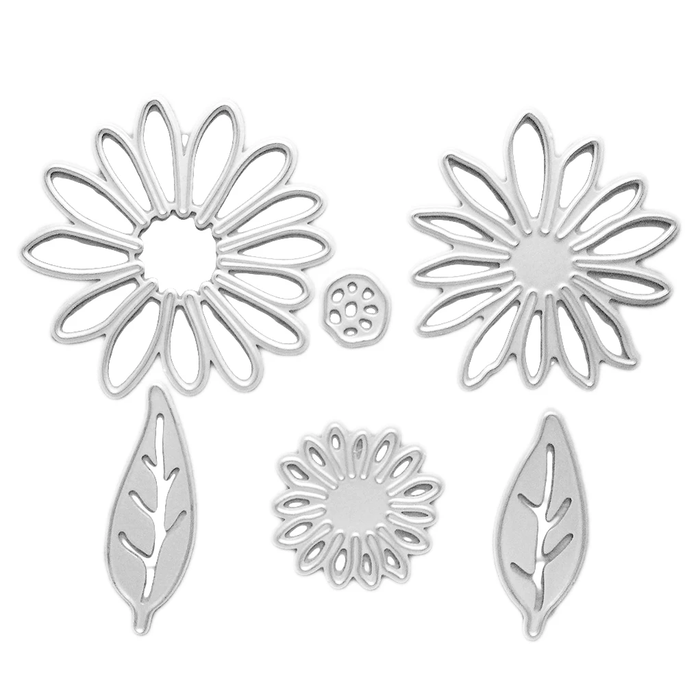 6 шт. углерода Сталь с цветочным узором и металлическими элементами листья