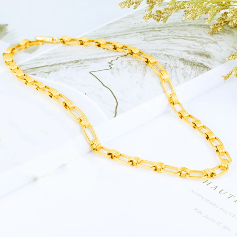 Женское Ожерелье индийская цепь большое Золотое ожерелье для женщин Африканское