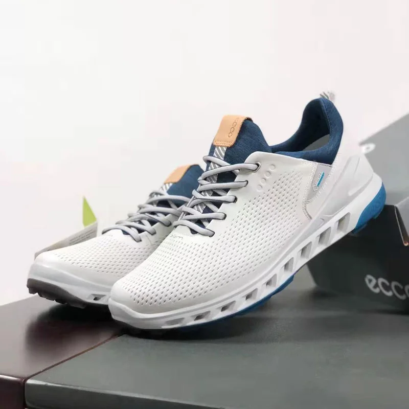 

New Arrival Outdoor Men Sport Shoes Genuine Leather Gym Shoes Men Mesh Breathable Walking Shoes Man Anti Slip Golf Trainers Men