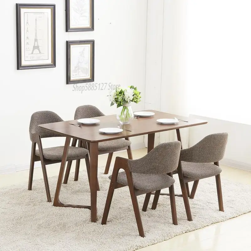 Стул обеденный из массива дерева со спинкой Простой повседневный компьютерный