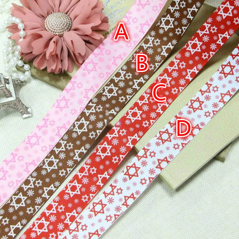 Один ярд шестиугольная звезда печатная лента Рождественская для ремесла