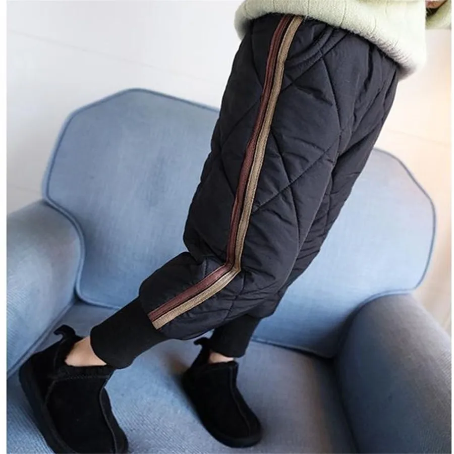 Детские однотонные брюки для девочек От 1 до 7 лет зимние прямые длинные штаны