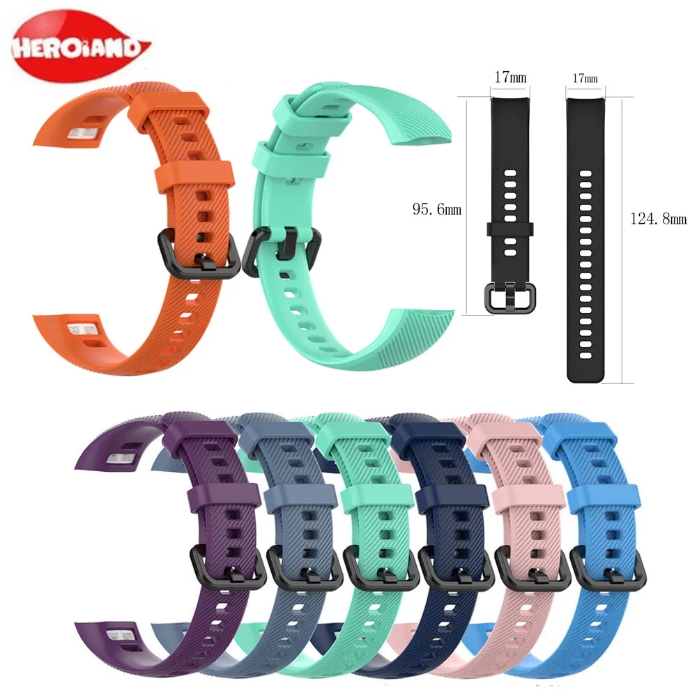 Ремешок силиконовый для Huawei Honor Band 4 /5 классический спортивный сменный Браслет