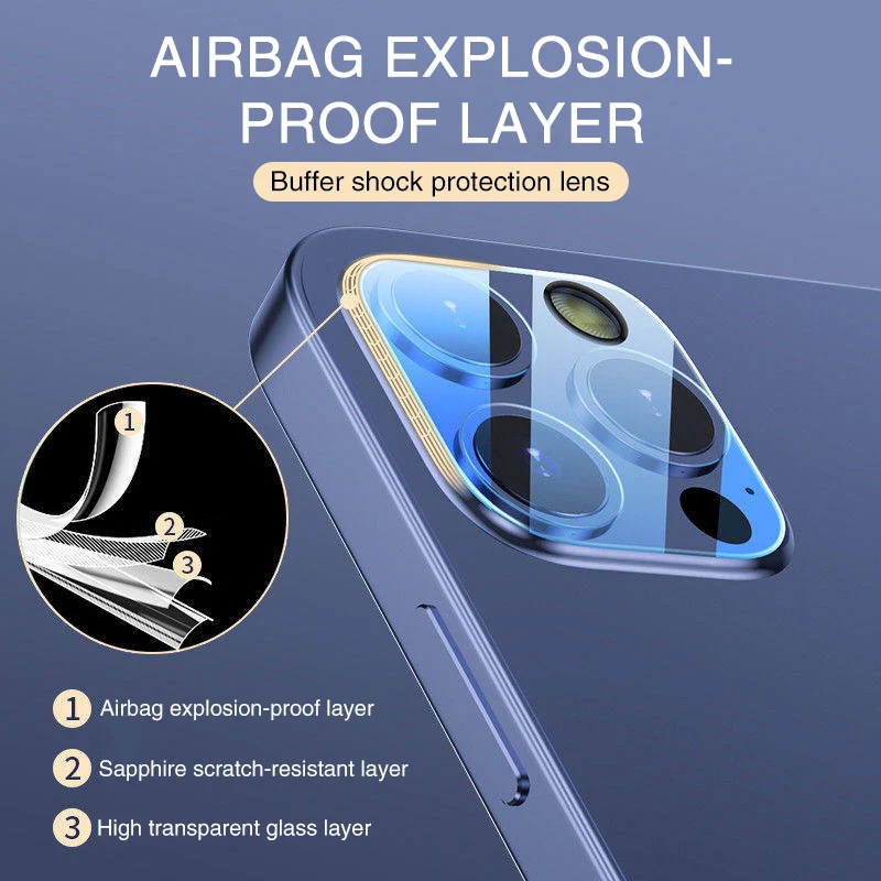 

90000D Luxury Back Camera Lens Protector On For iPhone 12 11 Pro Max Tempered Glass For 12 Mini Original Lens Protective Film