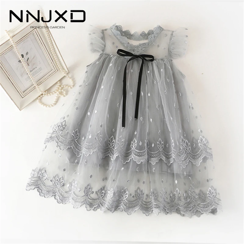 Платье для девочек новинка 2019 года Брендовые платья кружевное платье принцессы с