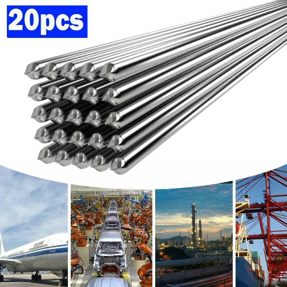 

20pcs 1.6mm/0.08 Inch Aluminum Solution Welding Flux-Cored Rods Wire Brazing Rod Aluminum Welding Rod 1.6MM X 50CM