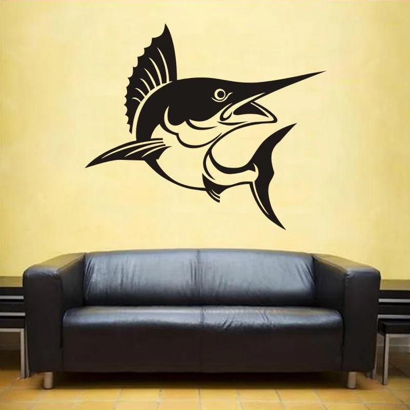 Marlin Fish Sticker Swordfish Decal Bucket Tackle Shop Fishhook Tank Boat Box Car Vinyl | Дом и сад
