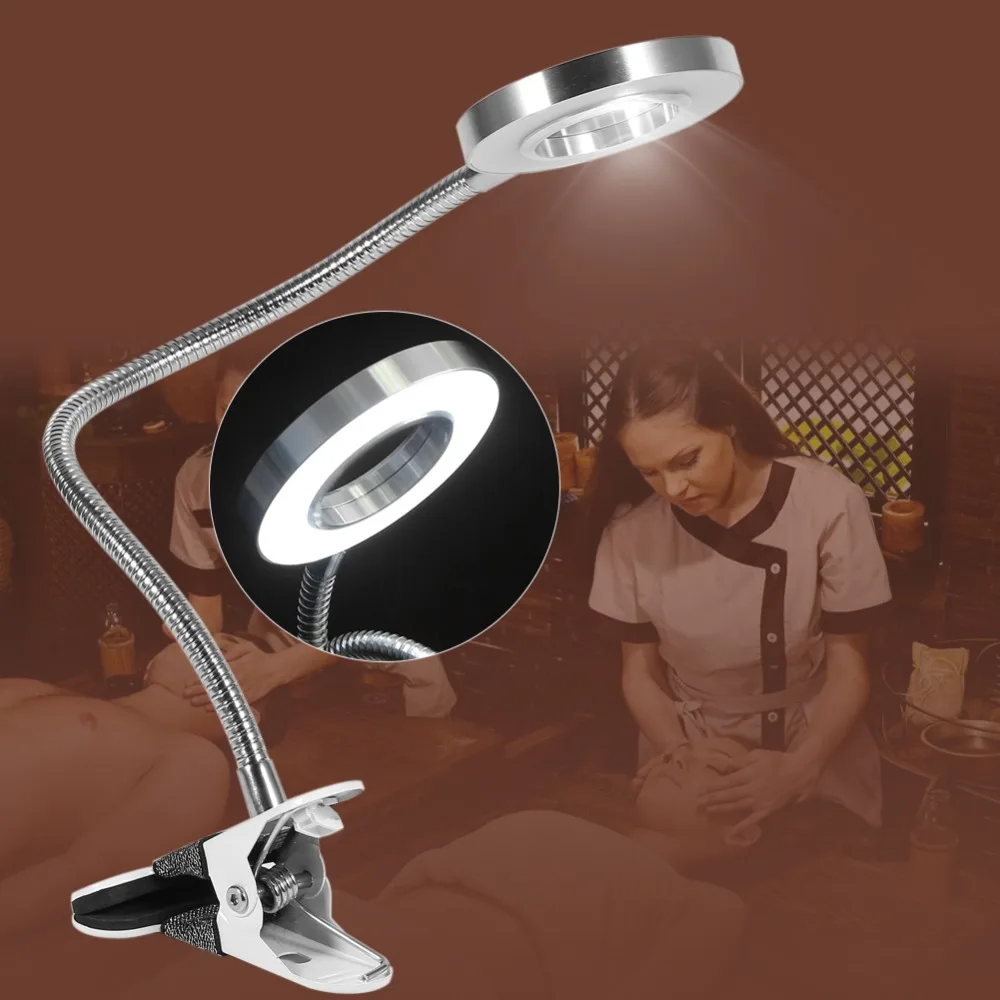 

Creative 2 in 1 Clip Table Lamp Design USB Adjustable Cold White Desk Light for Eyebrow Tattoo Light Nail Art Beauty Makeup tool