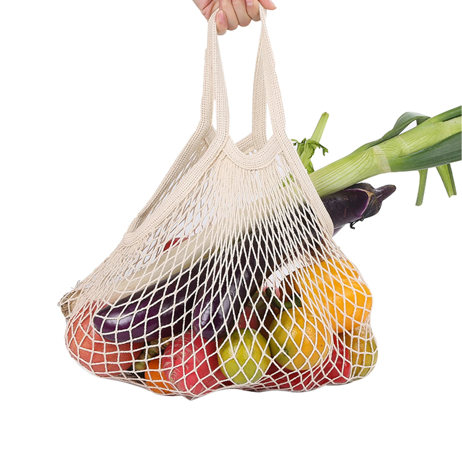 

Large capacity cotton net bag portable supermarket vegetable fruit net bag environmental protection fashion shopping bag