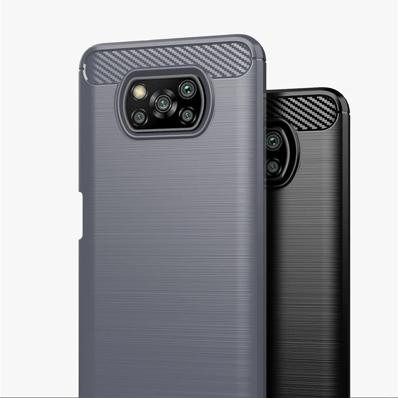 for xiaomi poco f2 pro m3 x3 k30 pro case for poco m3 x3 carbon fiber cover soft plain silicone case for xiaomi poco f2 pro m3 free global shipping