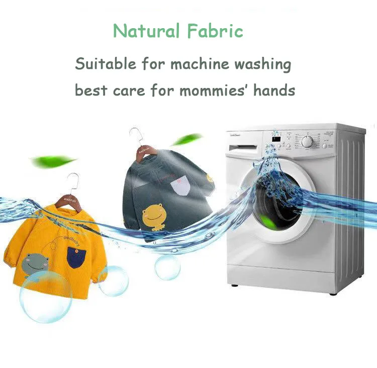 

Newborn Waterproof Feeding Bib for Spring Autumn Winter Baby Bibs with Sleeve Waterproof Bibs for Baby Boys Girls 2-5T