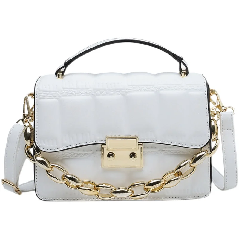 

Mini Embroidery PU Leather Crossbody Bags For Women 2021 Lock Designer Shoulder Simple Bag Female Travel Handbags