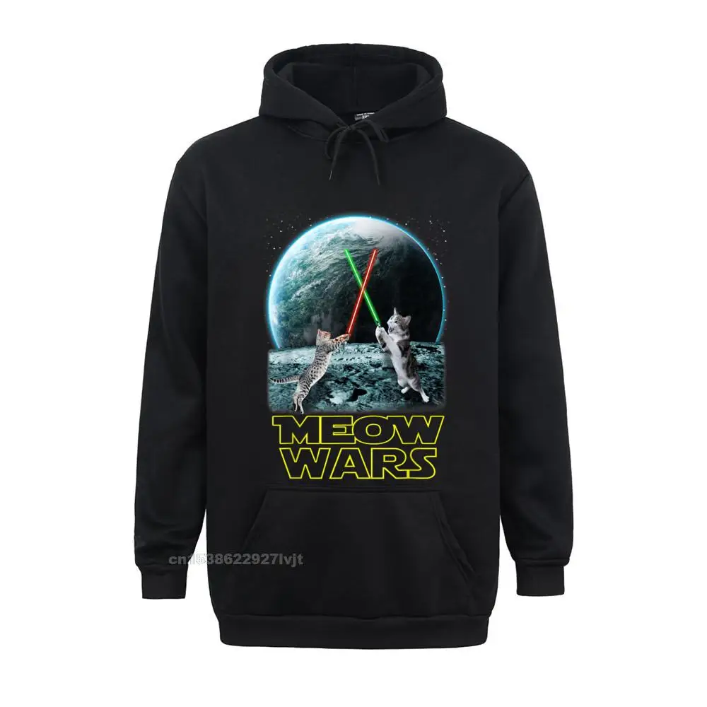 Meow Wars CaHoodie Funny Gifts For Cats Lovers Hoodie Hoodie Casual Tops Tees New Arrival Simple Style Cotton