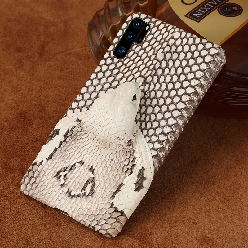 

Genuine Leather snakeskins 3D case For Huawei P30 P40 Lite P20 P50 Pro mate 40 20 Cove For Honor 50 Pro 10 Lite 20i 20 Pro 8X 9X