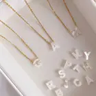 10 шт., ожерелье из натуральной морской ракушки с буквами, тонкая цепочка, ожерелья с инициалом для женщин, изящное ожерелье-чокер из перламутра