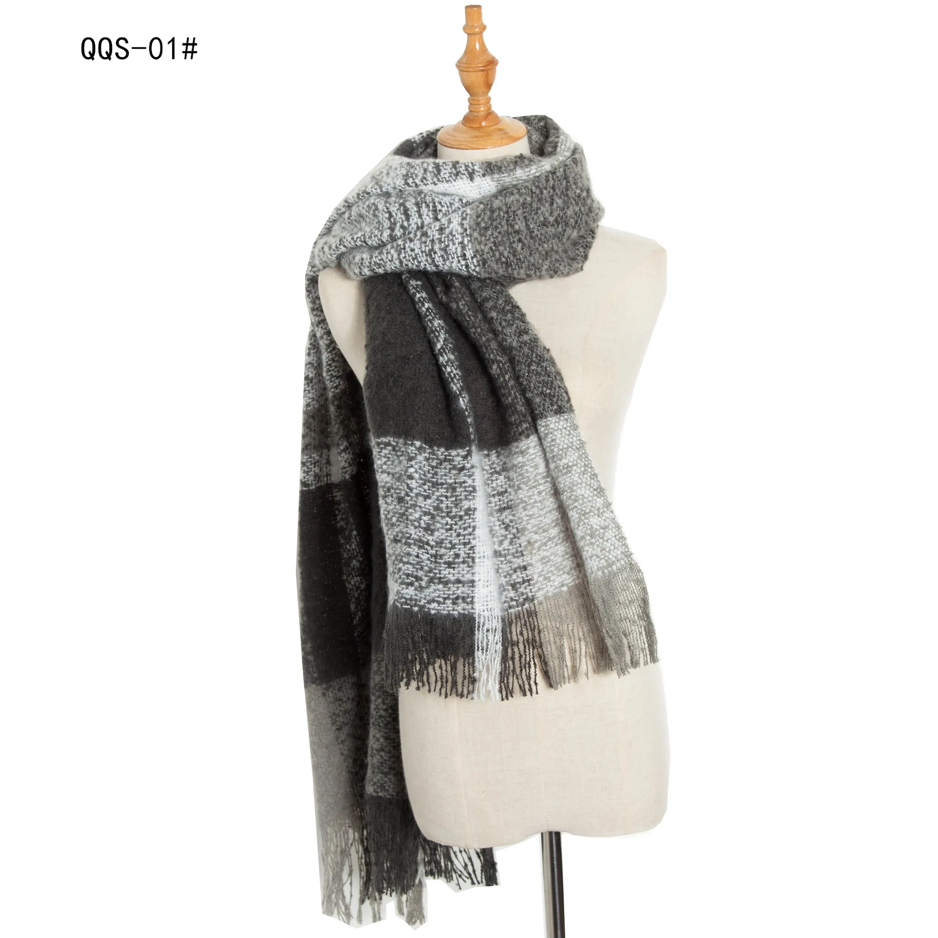 

58*200cm Long Scarf with Tassel Warmer Winter Fashion Luxury Gift for Women Ladies Knitting Loop Yarn Scarves Dropshipping