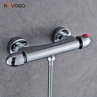 rovogo bathtub faucet constant temperature control bathroom faucet wall mounted cold hot mixer tap crane brass chrome