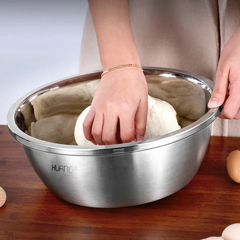 Миска для смешивания из нержавеющей стали 304 (5 комплектов) нескользящая миска