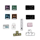 Коллекция компьютерной клавиатуры! Значок на лацкан для воротника, с эмалью, в классическом стиле для старой школы