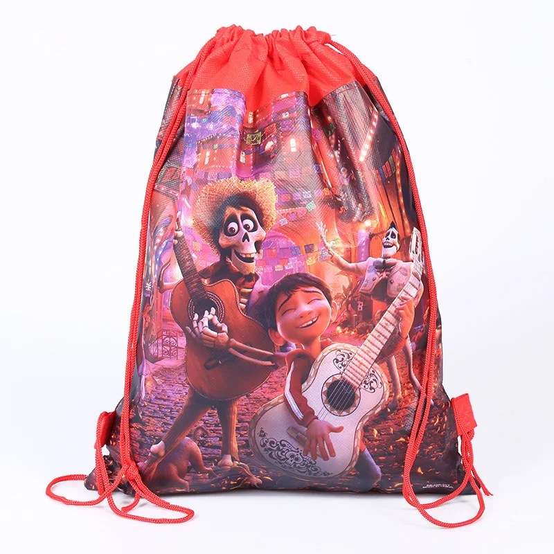 Новый Коко фильм мультфильм тема нетканые Drawstring рюкзак Подарочный мешок для