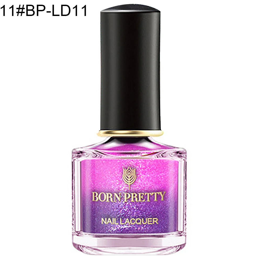 BORNPRETTY Температура Цвет изменить градиент блестящие, дизайн ногтей Гель-лак для декора ногтей Лаки, быстро сохнут, дизайнерские украшения