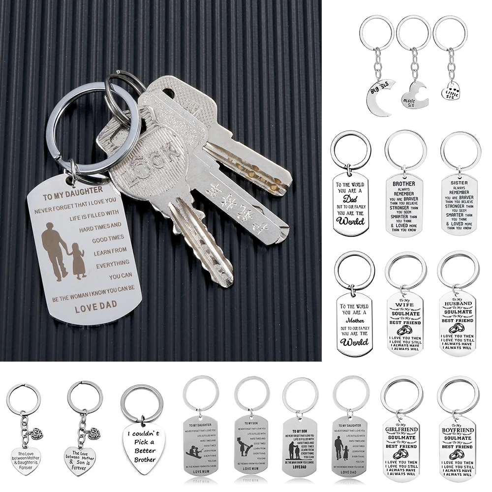 Новый модный унисекс брелок из нержавеющей стали семейный персонализированные
