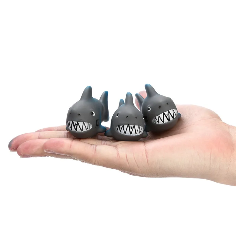 4 шт./компл. забавная игрушка пронзительная резиновая Милая Акула семейная ванна