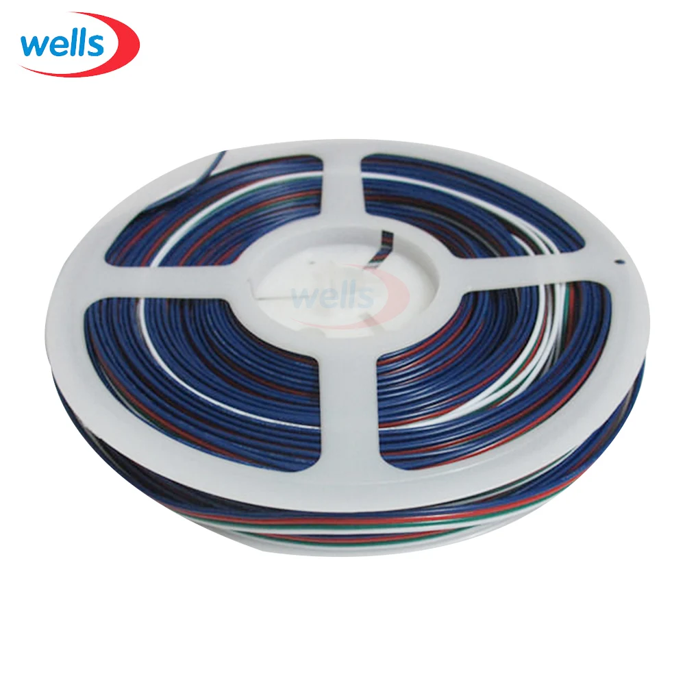 5 м 4 Pin RGB + белый удлинитель провода Соединительный кабель для 3528 5050 светодиодные